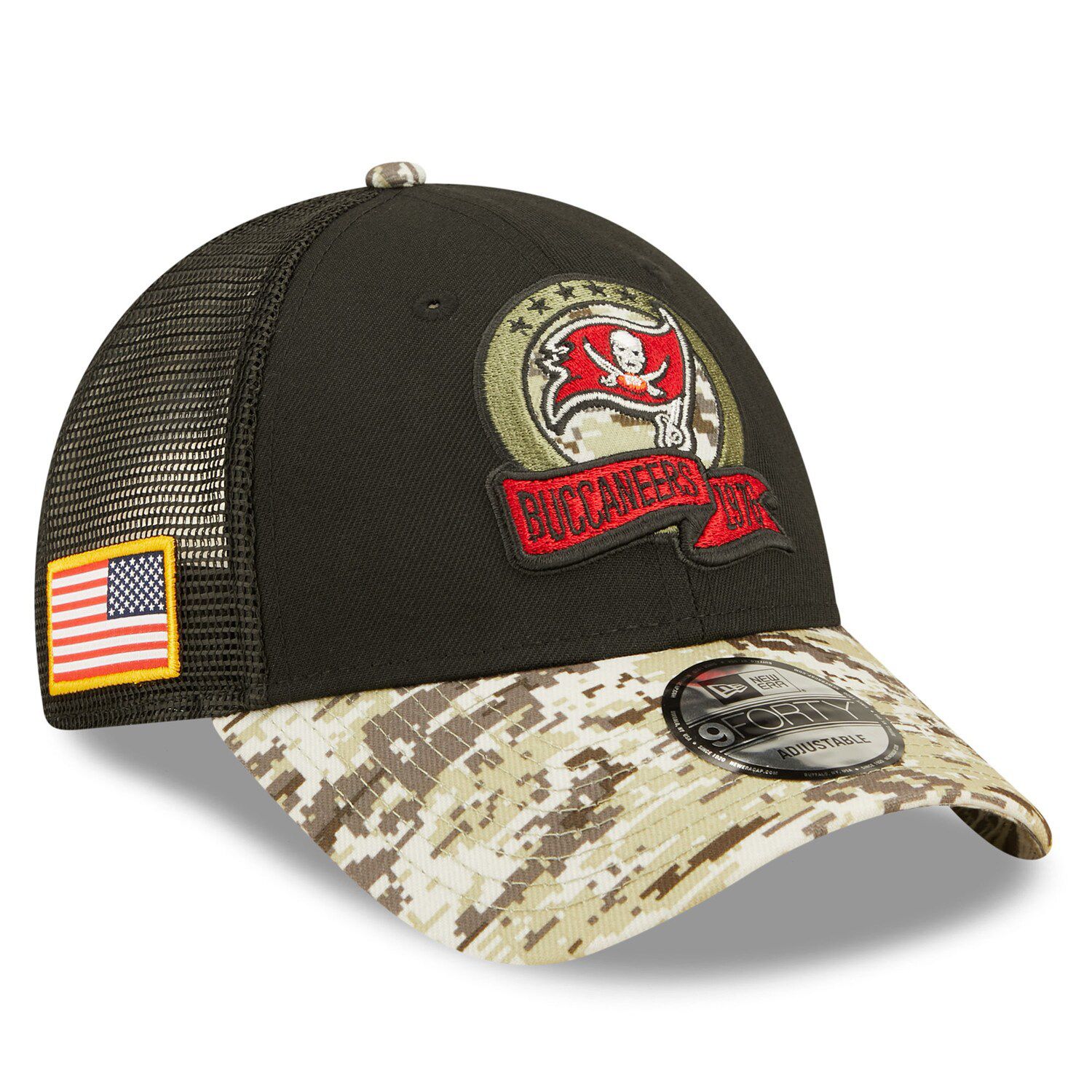 New Era Tampa Bay Buccaneers Black Amoeba Camo 59FIFTY Fitted Hat