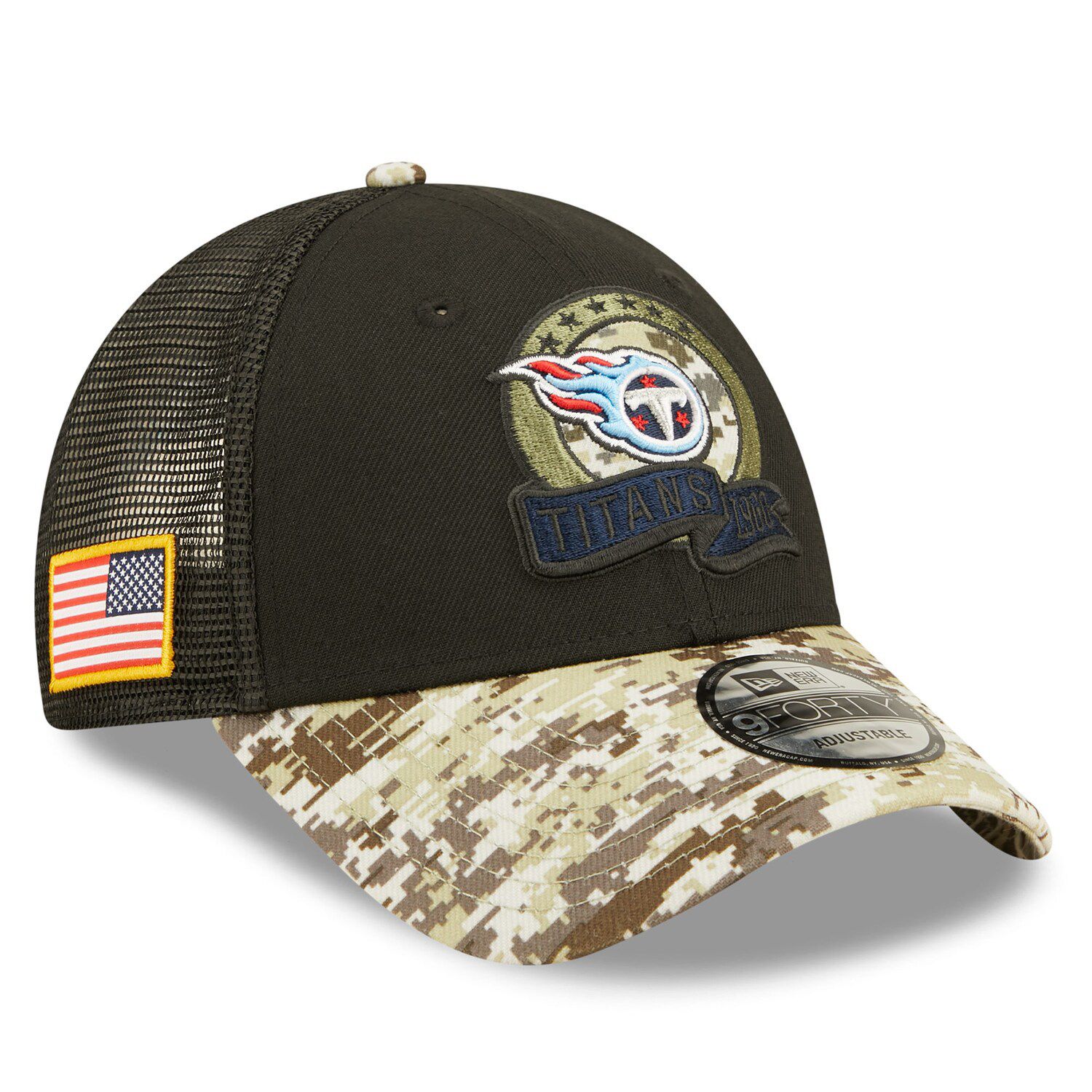 Men's New Era Camo Tennessee Titans 2022 NFL Training Camp Official  39THIRTY Flex Hat