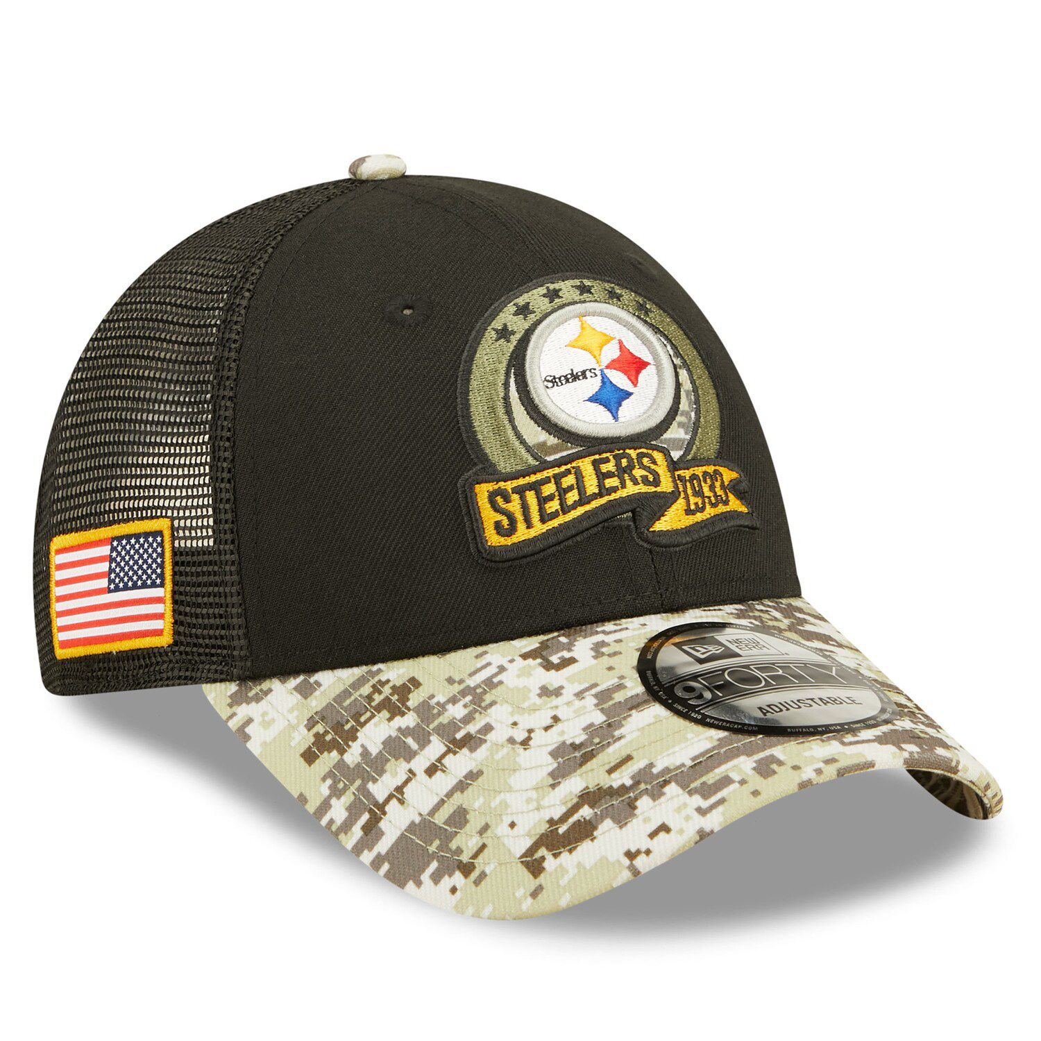 Pittsburgh Steelers New Era 2021 Salute To Service 59FIFTY Fitted Hat -  Black/Camo