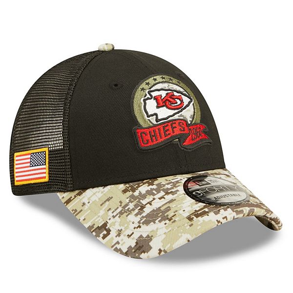 Youth New Era Camo/Black Kansas City Chiefs Trucker 9TWENTY Snapback Hat