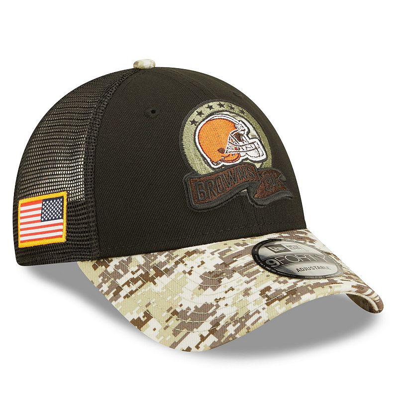 Youth New Era Black/Camo Cleveland Browns 2022 Salute To Service 9FORTY Sna