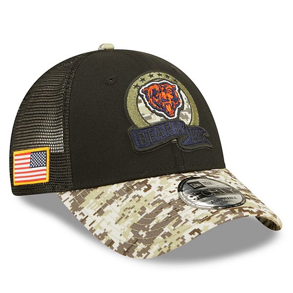 Youth New Era Black/Camo Chicago Bears 2022 Salute To Service 9FORTY  Snapback Trucker Hat