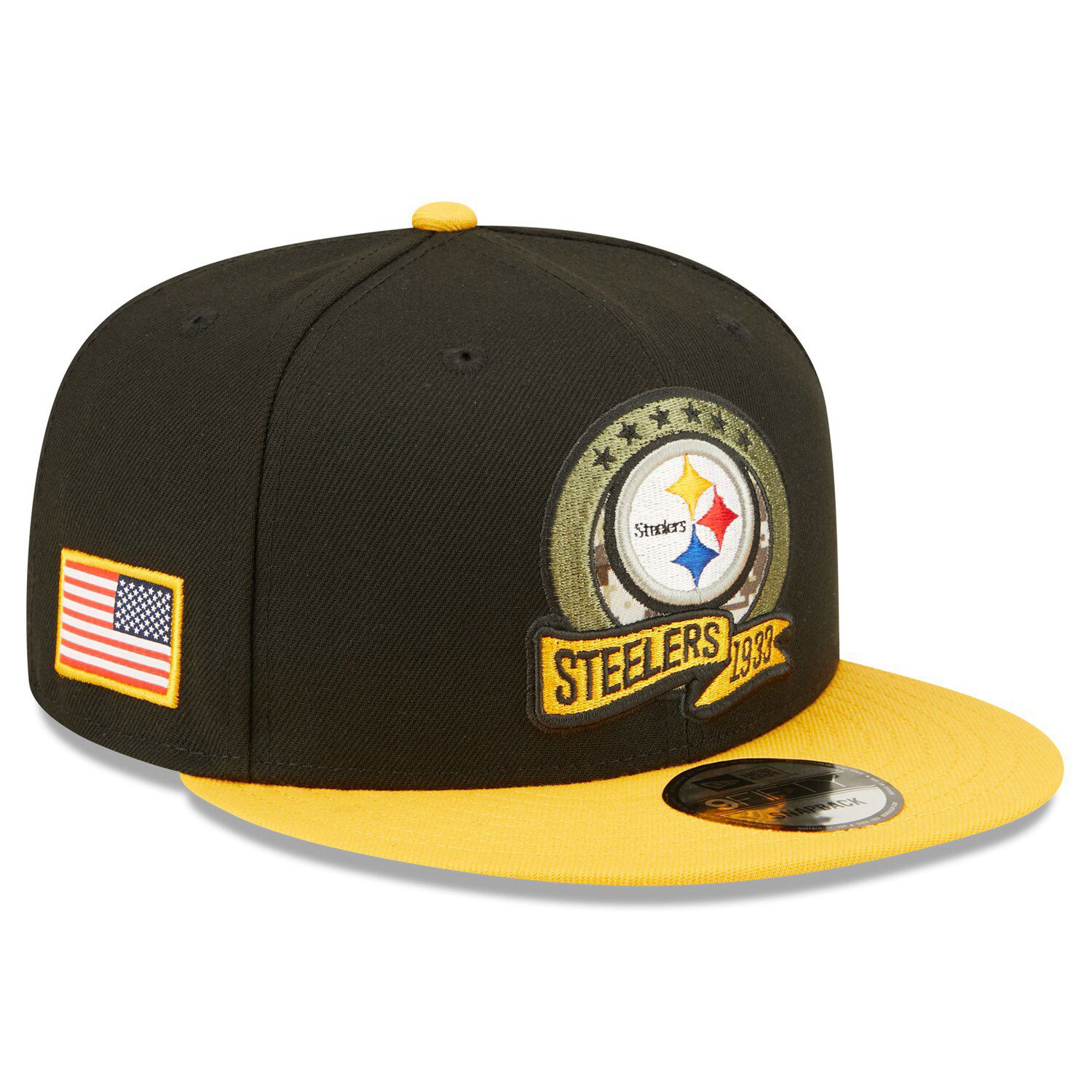 Pittsburgh Steelers Men's New Era 9FORTY 1933 Elements Grey Hat