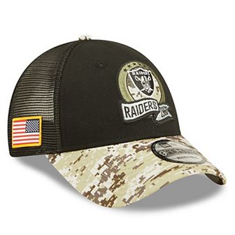 Youth New Era Black/Camo Las Vegas Raiders 2022 Salute To Service 9FORTY Snapback Trucker Hat