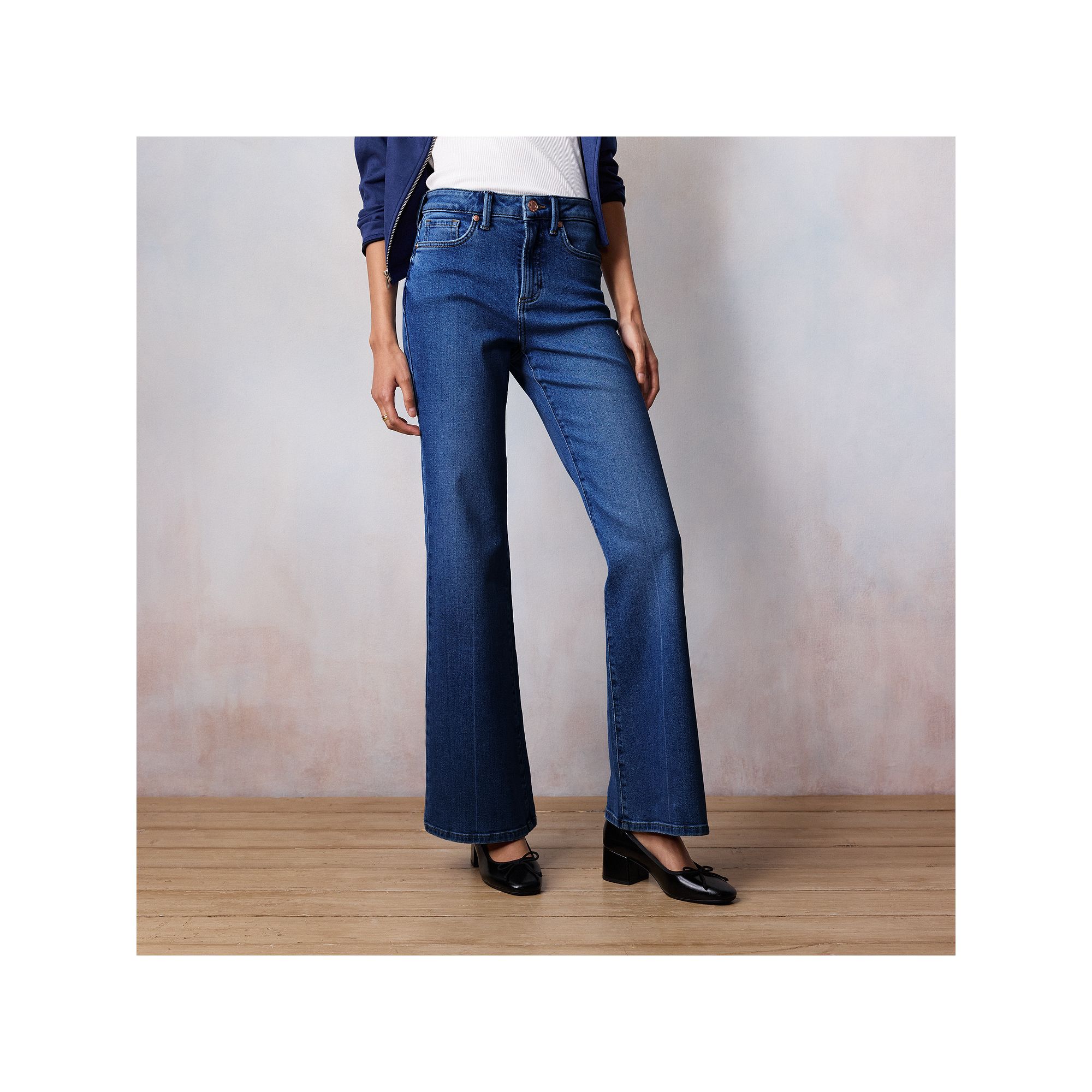 Womens LC Lauren Conrad Curvy Super High Rise Flare Jeans, Size: 14 T/Larg