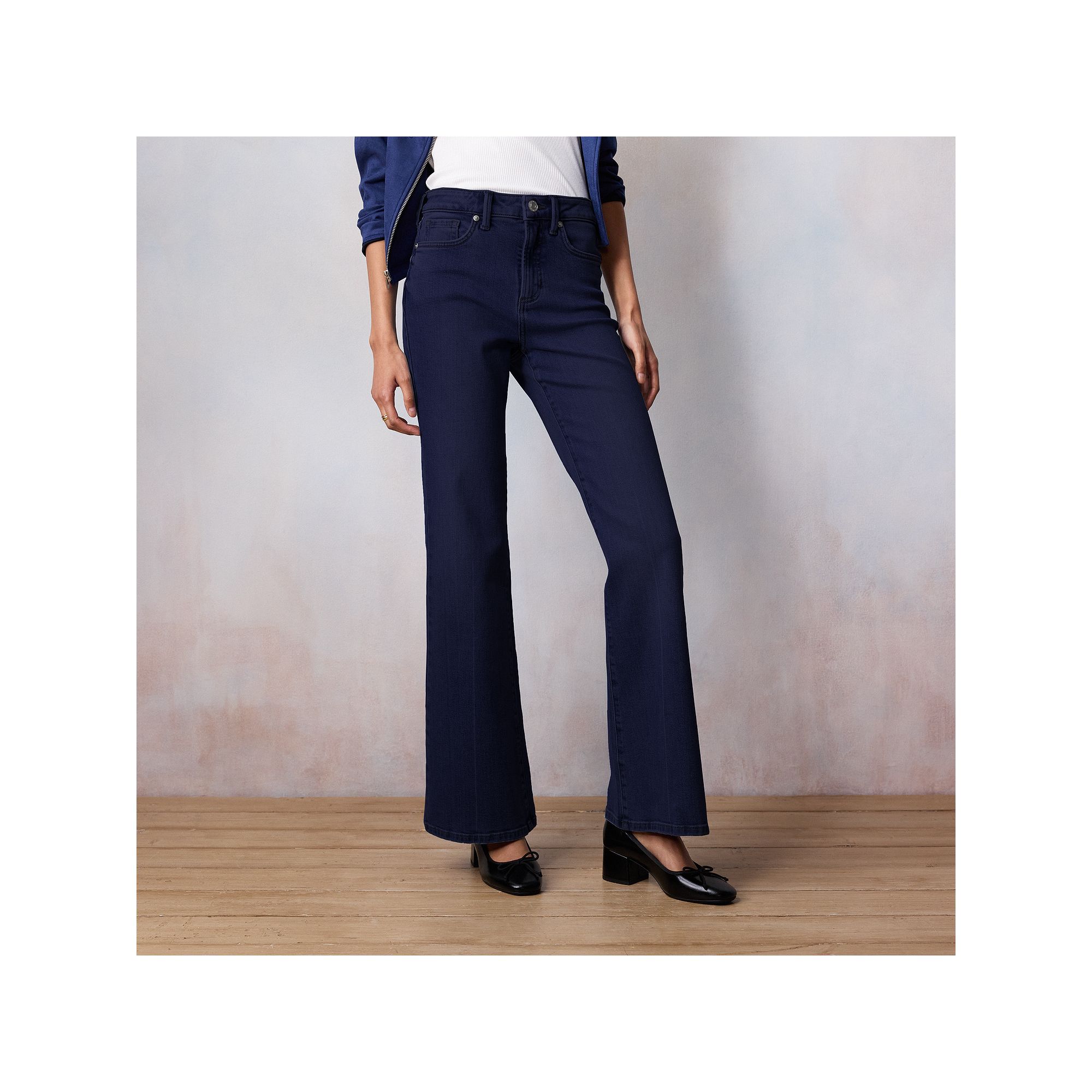 Womens LC Lauren Conrad Curvy Super High Rise Flare Jeans, Size: 0, Portia