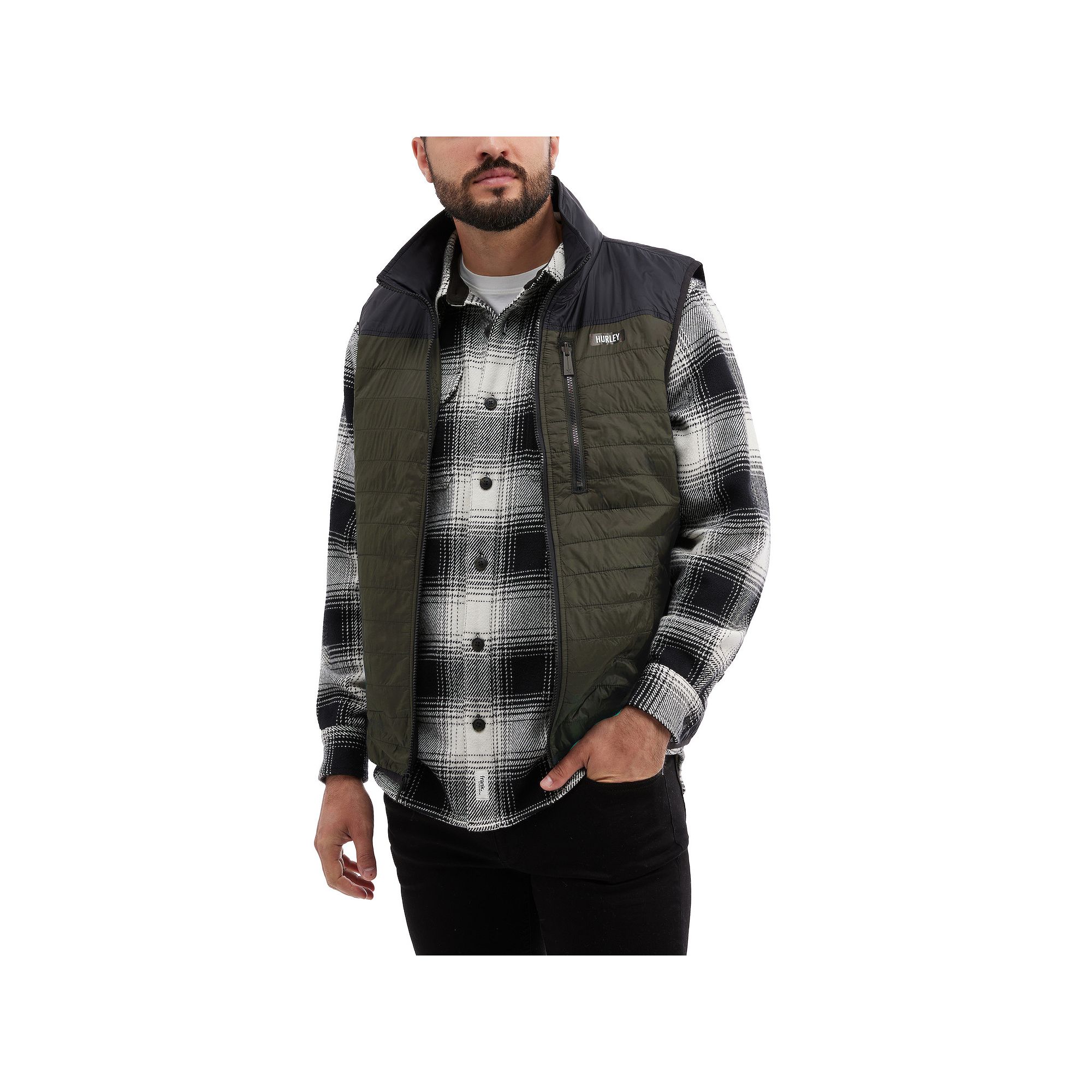 Mens Hurley Trucker Vest, Size: Small, Cargo Black