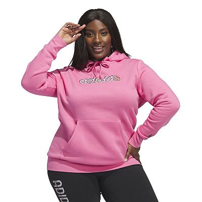 Plus Size adidas Color Logo Fleece Hoodie
