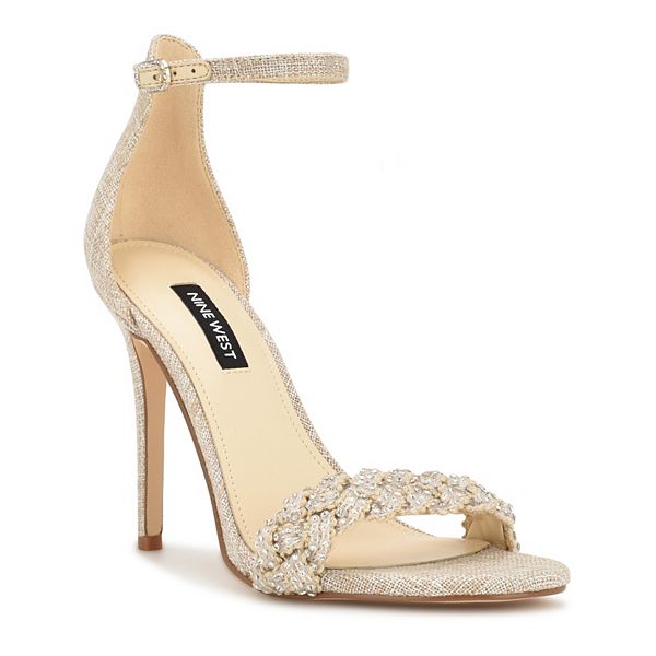 Nine West Morelov Women's Rhinestone Heeled Dress Sandals