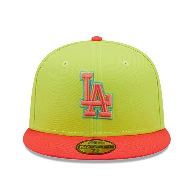 Men's New Era Green/Red Los Angeles Dodgers Cyber Highlighter 59FIFTY Fitted Hat