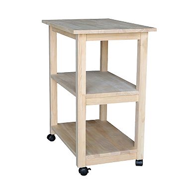 International Concepts Solid Wood Microwave Cart