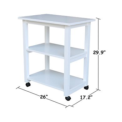 International Concepts Solid Wood Microwave Cart