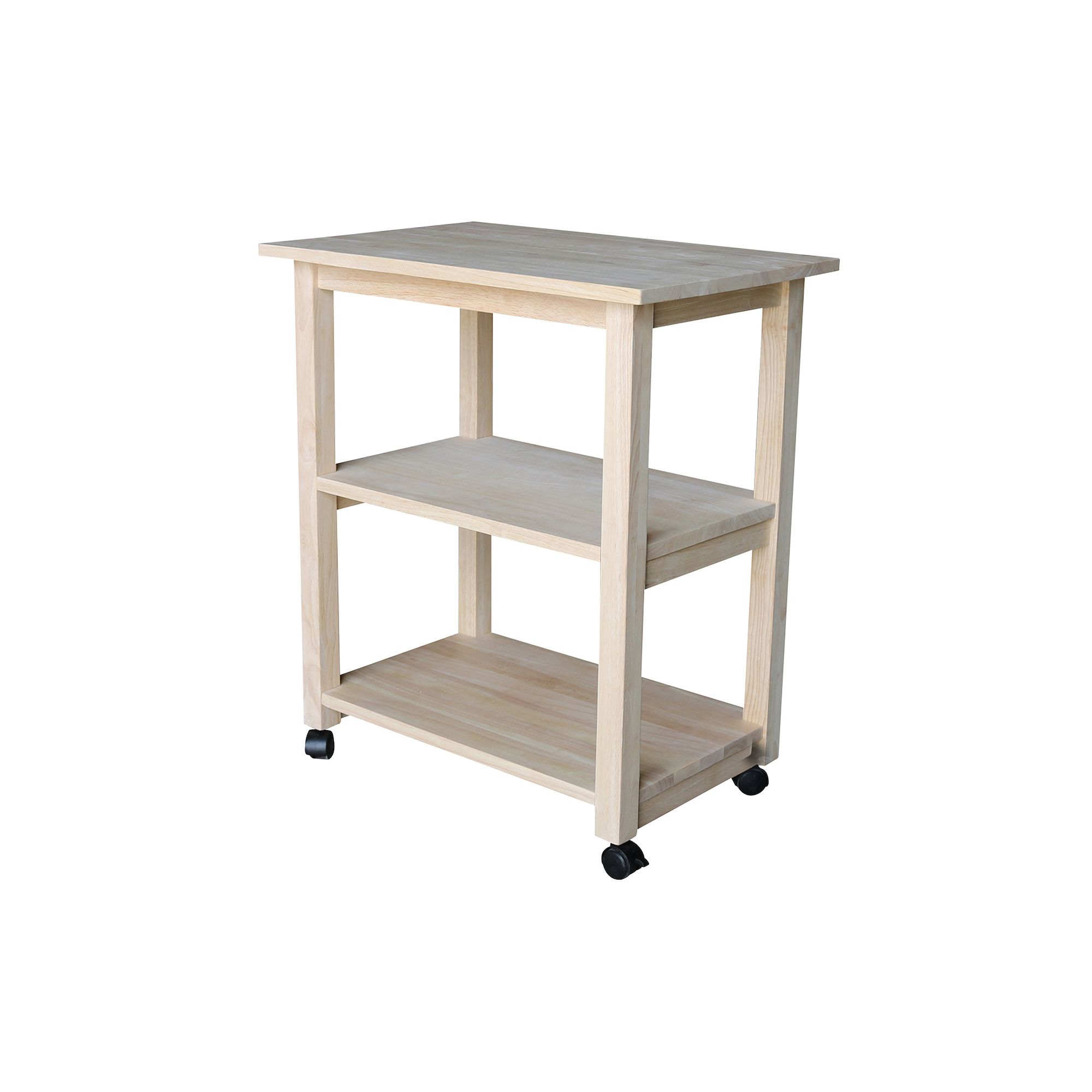 International Concepts Solid Wood Microwave Cart, Natural
