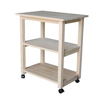 International Concepts Solid Wood Microwave Cart