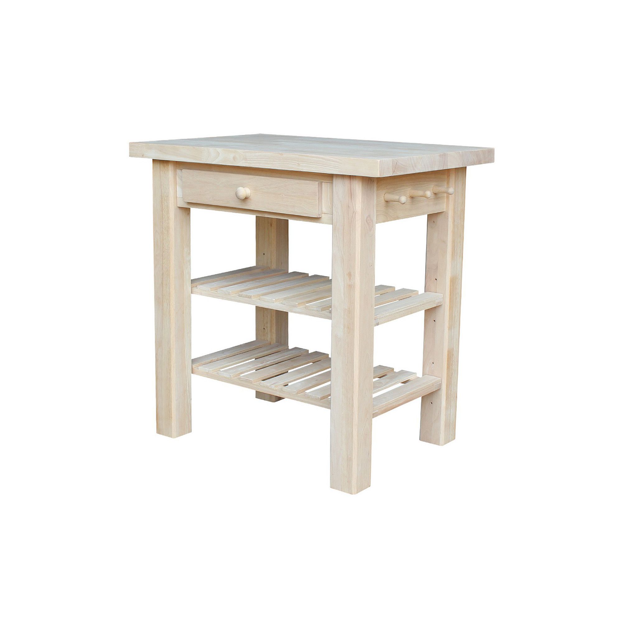 Unfinished Wood Kitchen Island, Multicolor