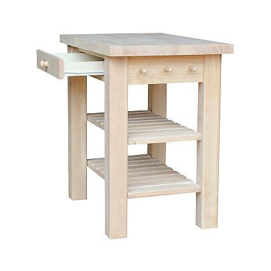 International Concepts Unfinished Wood Kitchen Island