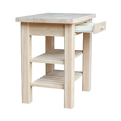 International Concepts Unfinished Wood Kitchen Island