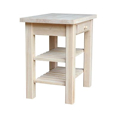 International Concepts Unfinished Wood Kitchen Island