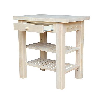 International Concepts Unfinished Wood Kitchen Island