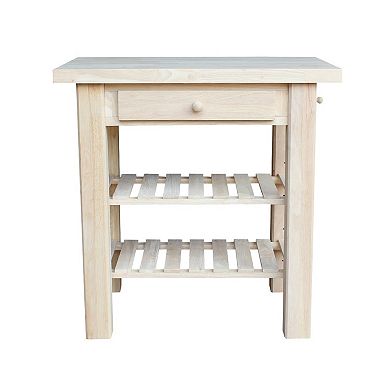 International Concepts Unfinished Wood Kitchen Island