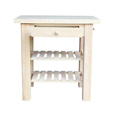 International Concepts Unfinished Wood Kitchen Island