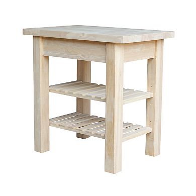 International Concepts Unfinished Wood Kitchen Island