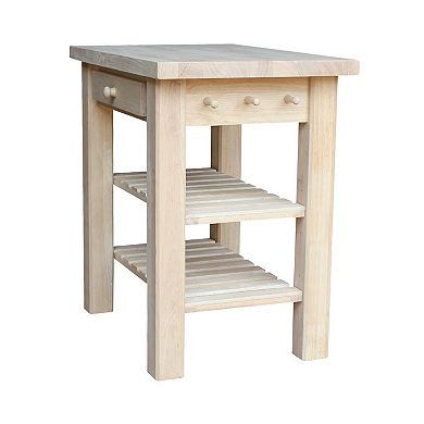 International Concepts Unfinished Wood Kitchen Island
