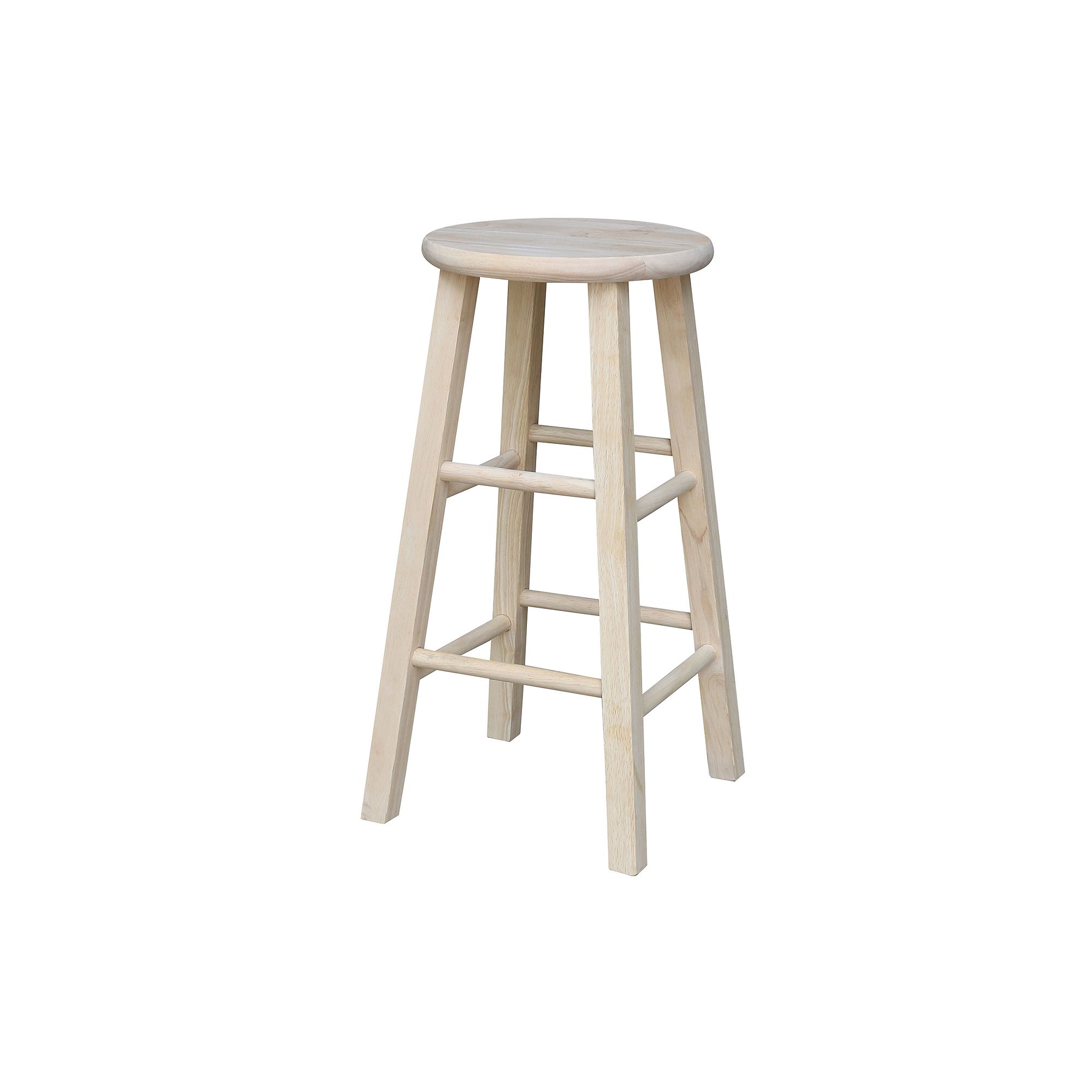 International Concepts 24 Solid Wood Round Top Stool, Multicolor