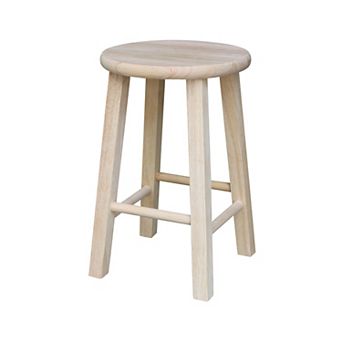 International Concepts 18" Solid Wood Round Top Bar Stool