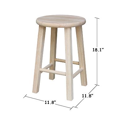 International Concepts 18" Solid Wood Round Top Bar Stool