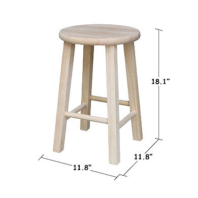 International Concepts 24" Solid Wood Round Top Bar Stool