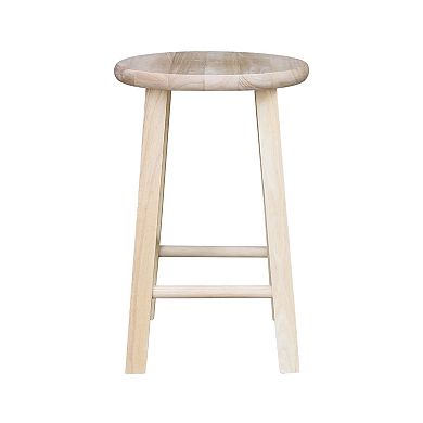 International Concepts 24" Solid Wood Round Top Bar Stool