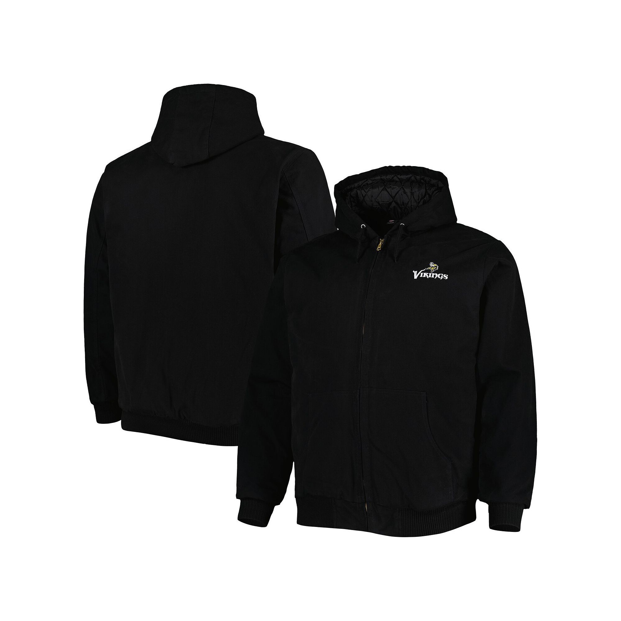 Mens Dunbrooke Black Minnesota Vikings Big & Tall Dakota Canvas Hoodie Ful