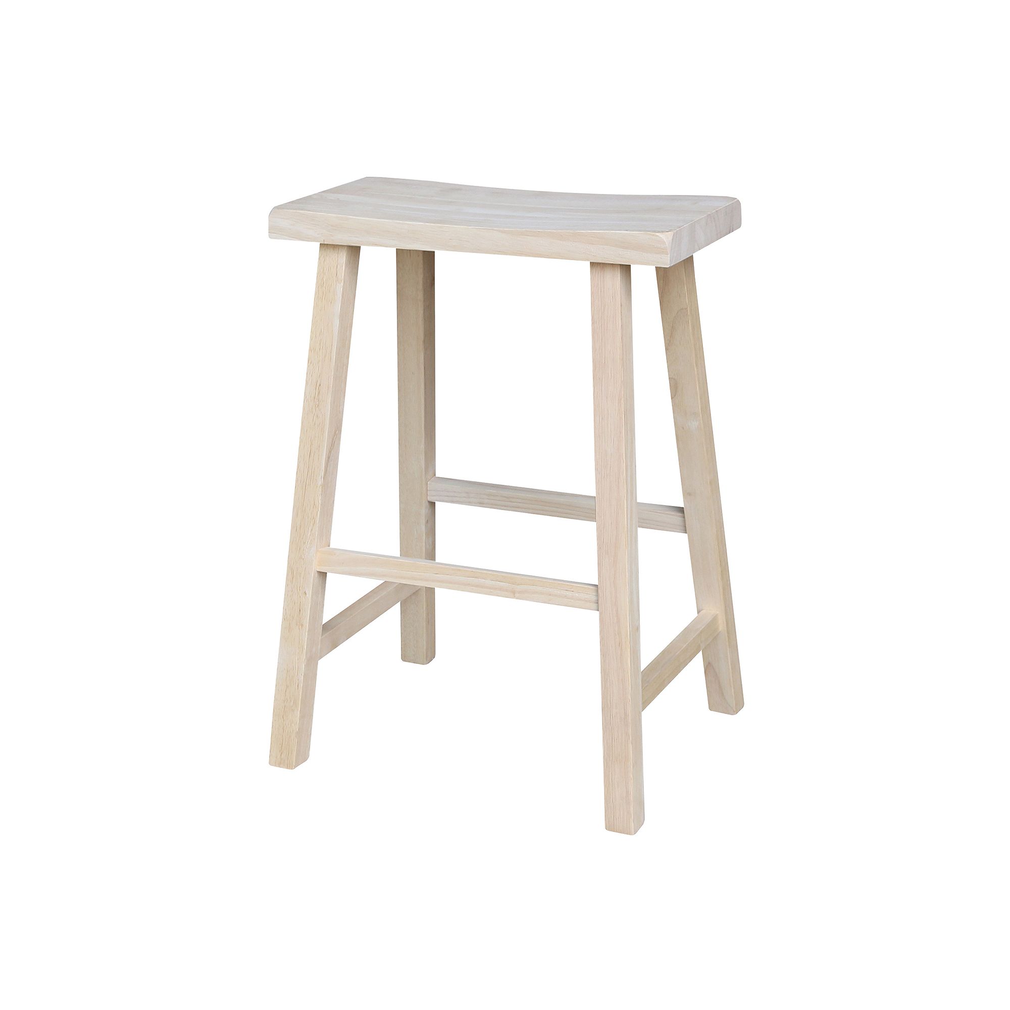 International Concepts Solid Wood Saddle Seat Counter Stool, Multicolor