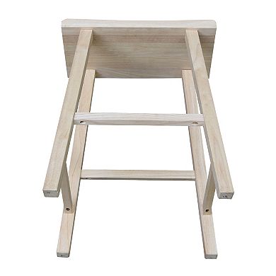 International Concepts Solid Wood Saddle Seat Counter Stool