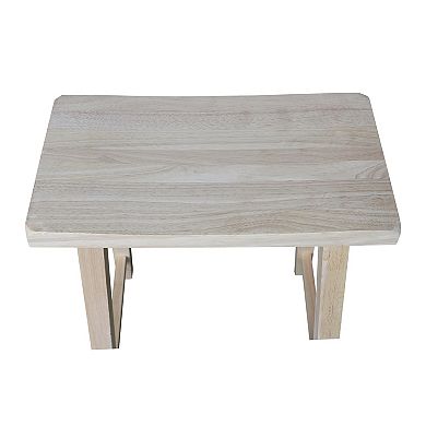 International Concepts Solid Wood Saddle Seat Counter Stool