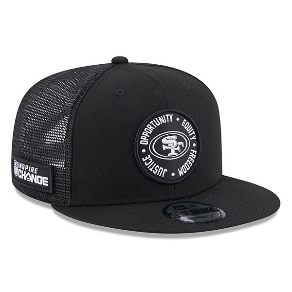 49ers black trucker hat