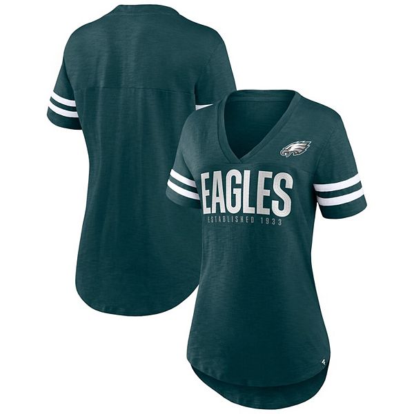 Women's Fanatics Branded Midnight Green Philadelphia Eagles Jumper V-Neck  Pullover Hoodie