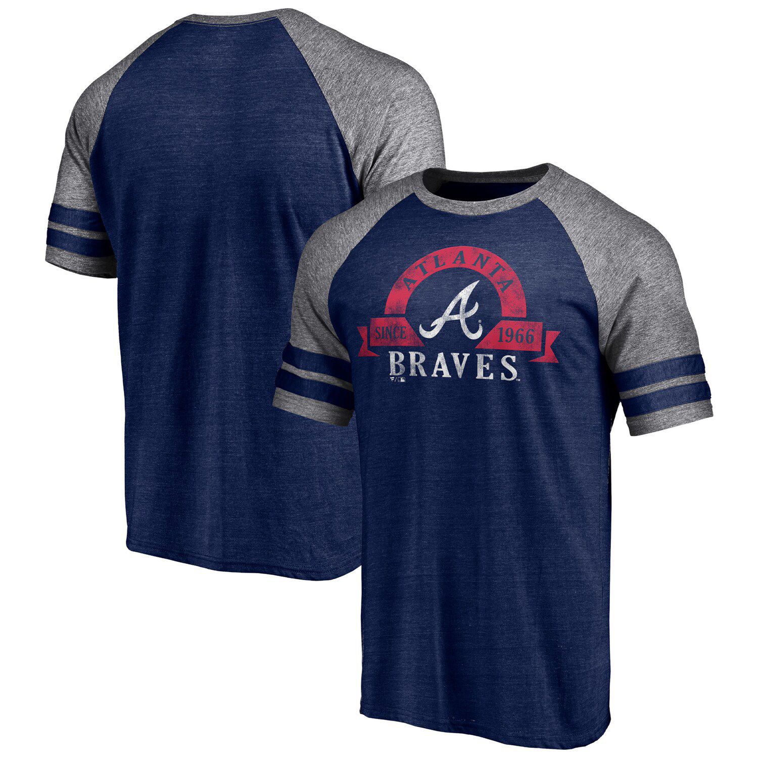 Lids Atlanta Braves Youth Cooperstown Collection Raglan Tri-Blend Long  Sleeve T-Shirt - Heather Charcoal/Heather Navy