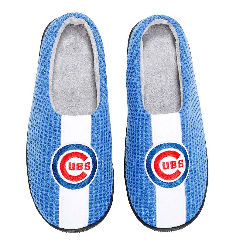 Mens FOCO Royal Chicago Cubs Team Stripe Memory Foam Slide Slippers, Size: