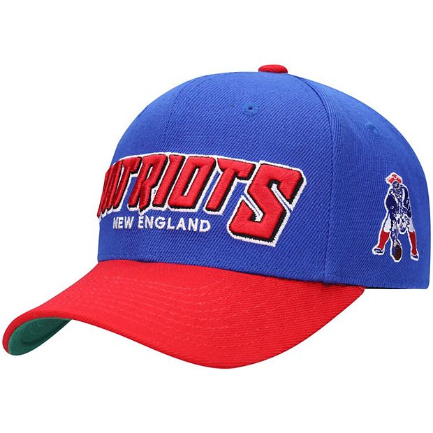 Youth Mitchell & Ness Royal/Red New England Patriots Shredder Adjustable Hat