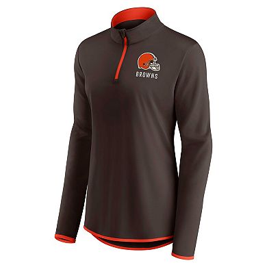 Women's Fanatics Branded Brown Cleveland Browns Worth the Drive Quarter-Zip Top