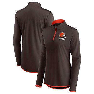 Women's Fanatics Branded Brown Cleveland Browns Worth the Drive Quarter-Zip Top