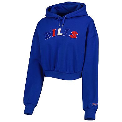 Women's The Wild Collective Royal Buffalo Bills Cropped Pullover Hoodie
