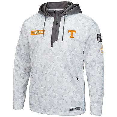Men's Colosseum Arctic Camo Tennessee Volunteers OHT Military Appreciation Quarter-Zip Hoodie