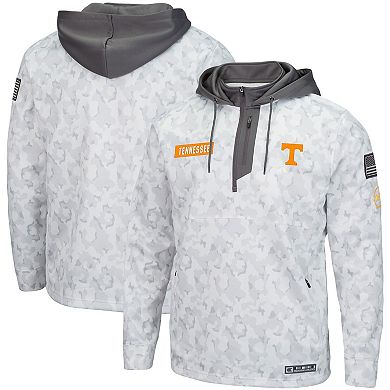 Men's Colosseum Arctic Camo Tennessee Volunteers OHT Military Appreciation Quarter-Zip Hoodie
