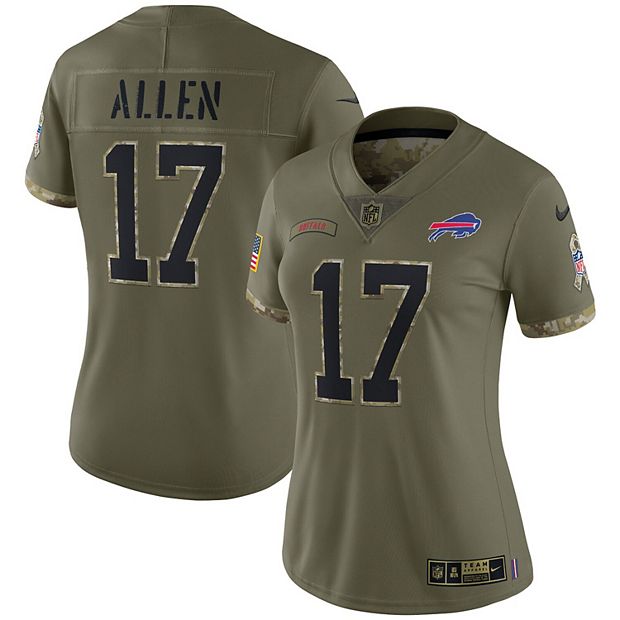 Nike Bills 17 Josh Allen Olive Vapor Salute To Service Limited Jersey