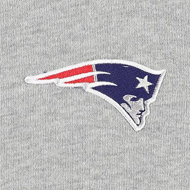 Men's Heather Gray New England Patriots Big & Tall Fleece Raglan Full-Zip Hoodie Jacket