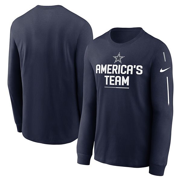 Dallas Cowboys Nike 2023 Sideline Alternate Logo Waffle Knit Long Sleeve T- Shirt - Navy