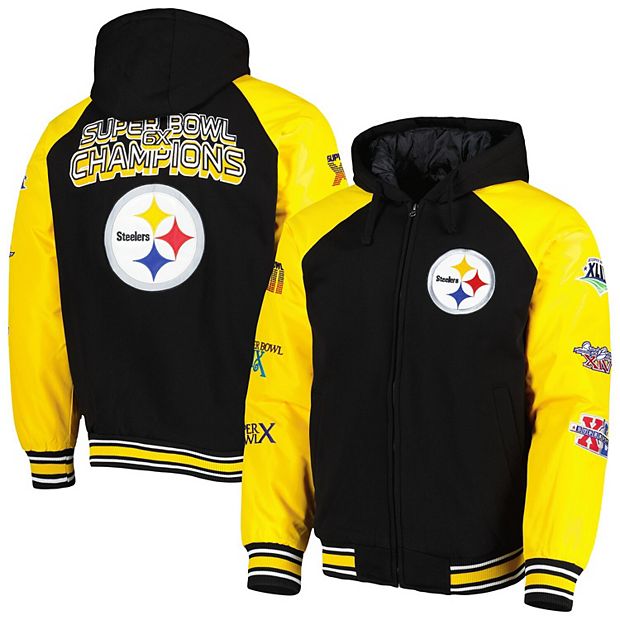 Men's G-III Sports by Carl Banks Black Pittsburgh Steelers Defender Raglan  Full-Zip Hoodie Varsity